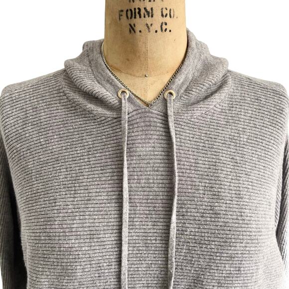 Philosophy Gray Ribbed Hoodie Size S - Picture 5 of 8